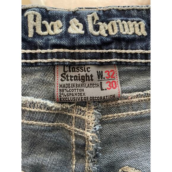 Axe and Crown Classic Distressed Jeans Men's sz 32x30, Straight Leg - Picture 3 of 5